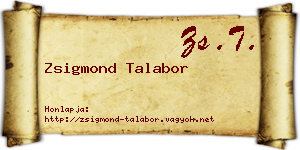 Zsigmond Talabor névjegykártya